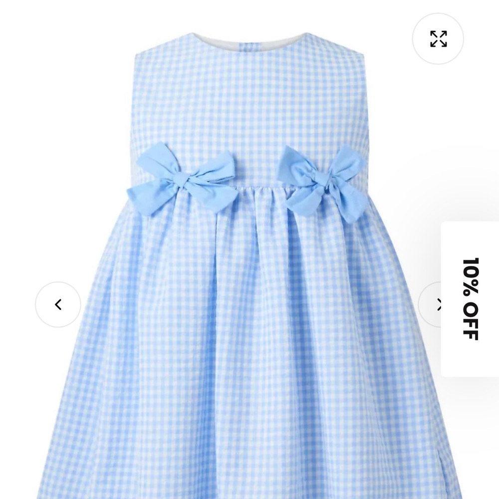 Rachel Riley Light Blue Gingham Formal Dress
